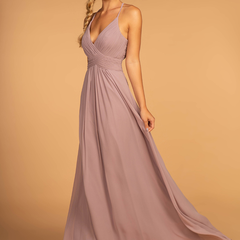 Spaghetti Strap Chiffon A-Line Long Dress GL2609